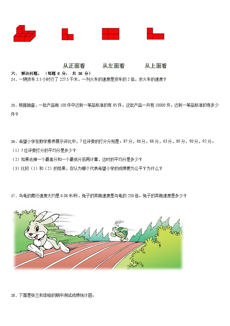 2022-2023学年阜阳市临泉县四下数学期末质量检测试题含答案第3页