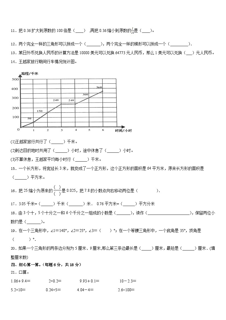 2022-2023学年长沙市天心区数学四下期末调研试题含答案02