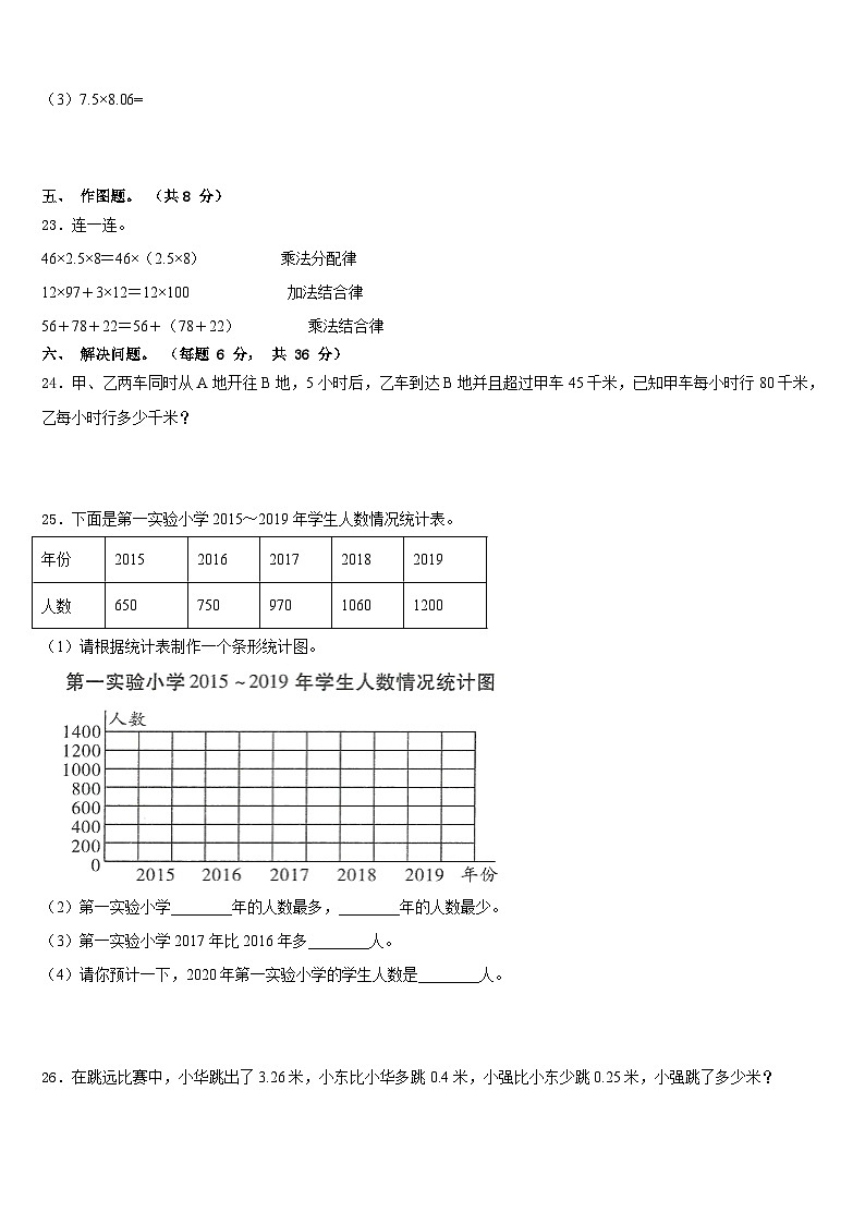 2022-2023学年鹰潭市余江县数学四下期末考试试题含答案第3页