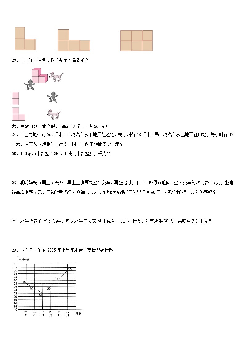 乐山市犍为县2022-2023学年数学四年级第二学期期末综合测试模拟试题含答案第3页