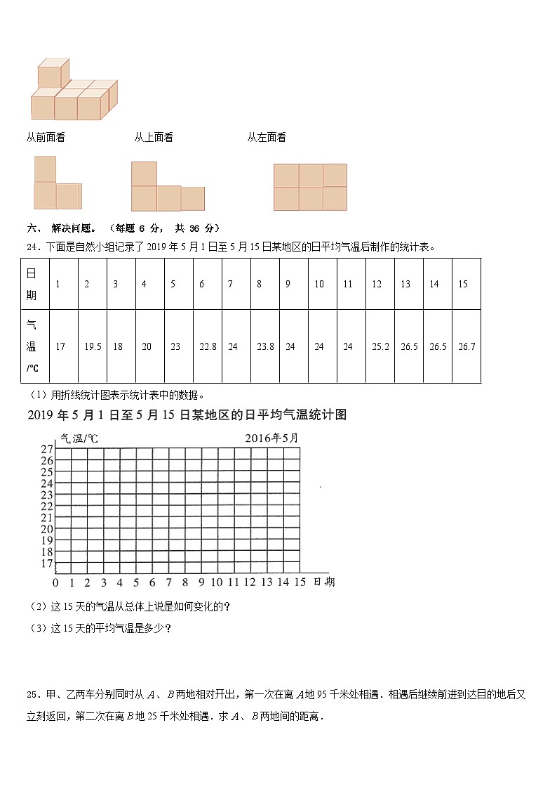 伊春市2022-2023学年四年级数学第二学期期末综合测试模拟试题含答案03
