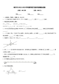 喀什市2022-2023学年数学四下期末检测模拟试题含答案