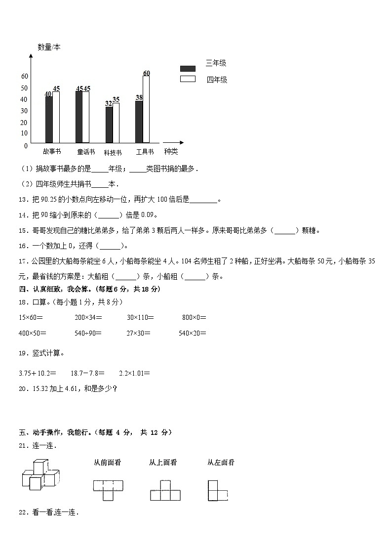 四川省宜宾市江安县2022-2023学年四年级数学第二学期期末复习检测试题含答案第2页