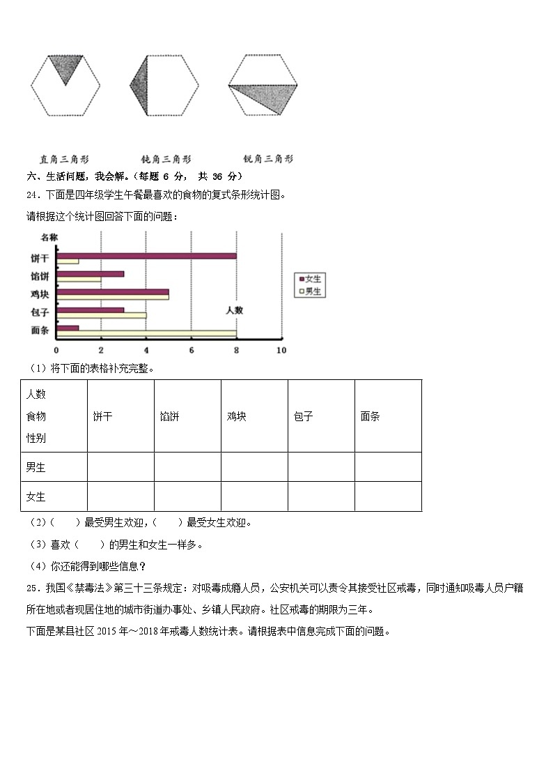 山东省德州市夏津县2022-2023学年数学四年级第二学期期末统考试题含答案第3页