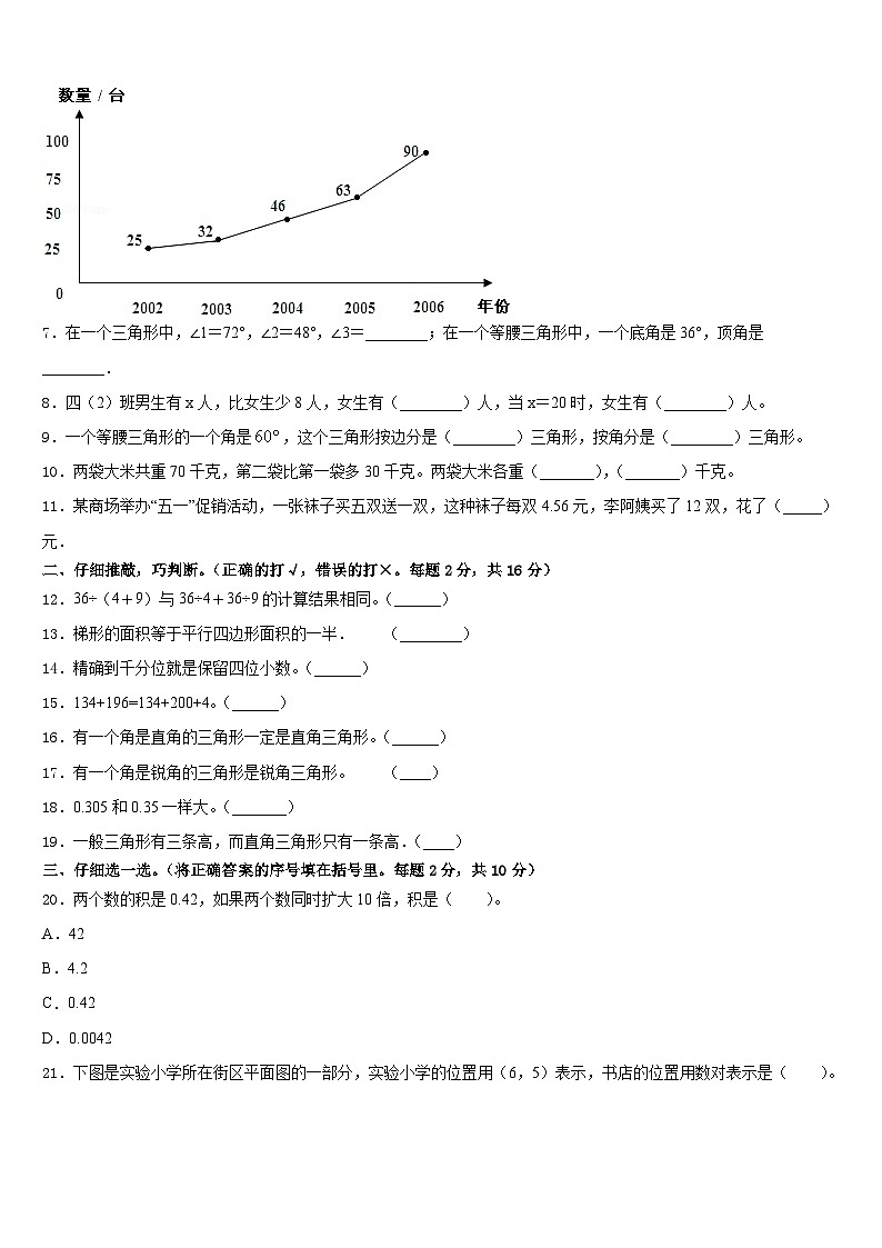 小金县2022-2023学年四下数学期末监测试题含答案第2页