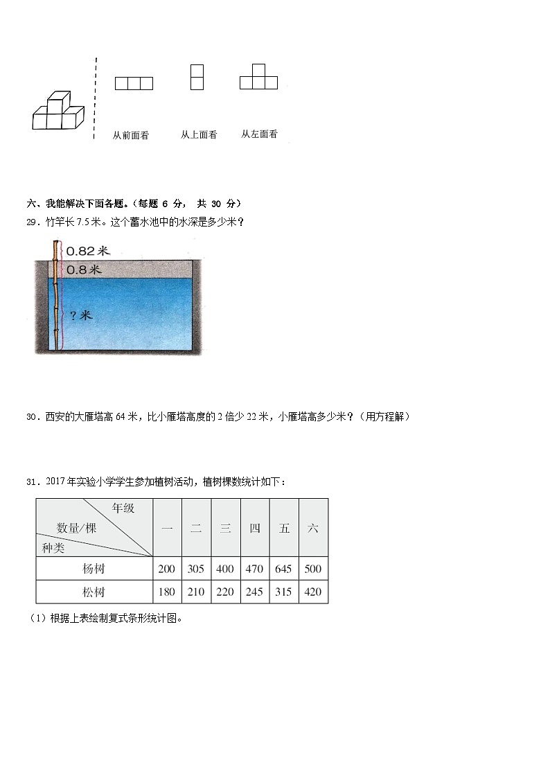 山西省吕梁地区中阳县2022-2023学年四下数学期末综合测试模拟试题含答案第3页