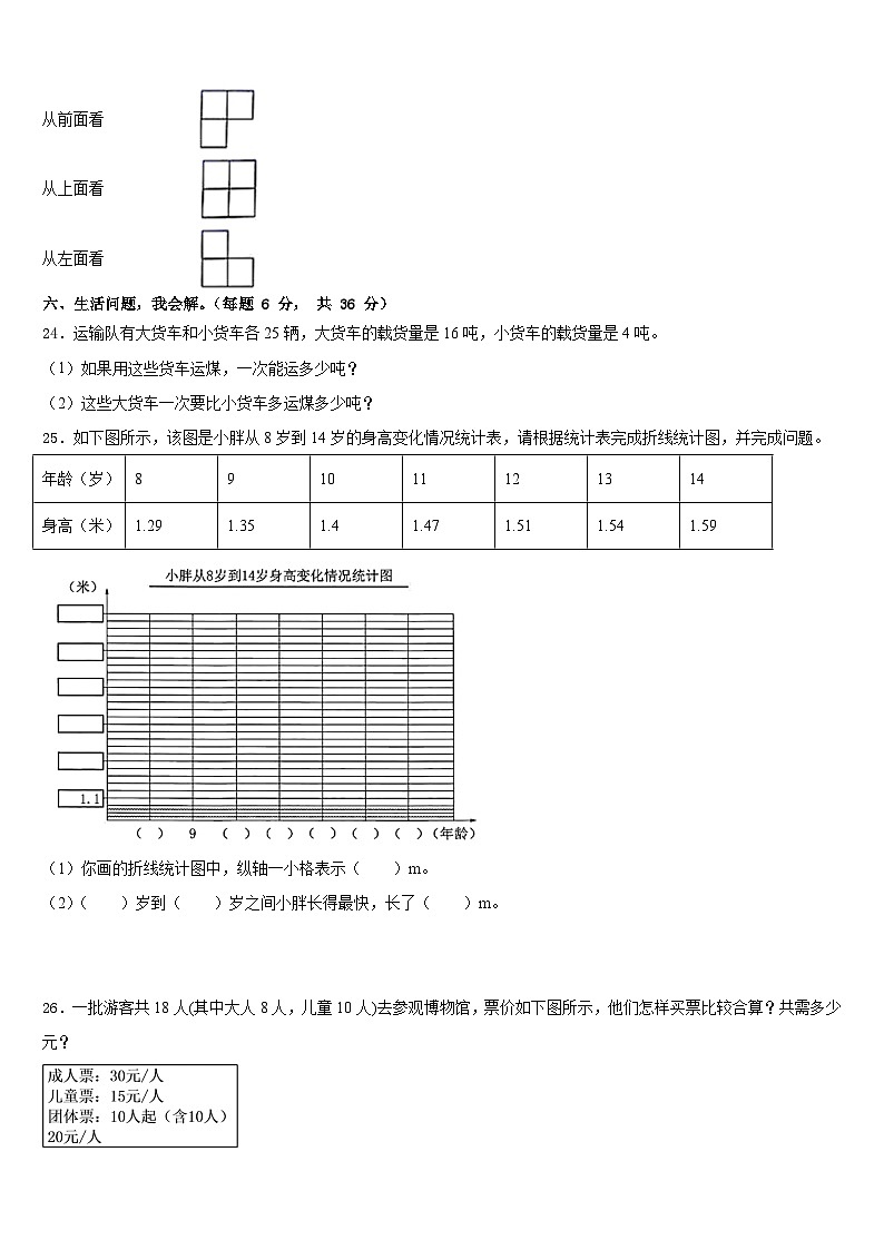 山西省忻州市河曲县2022-2023学年数学四下期末检测模拟试题含答案第3页