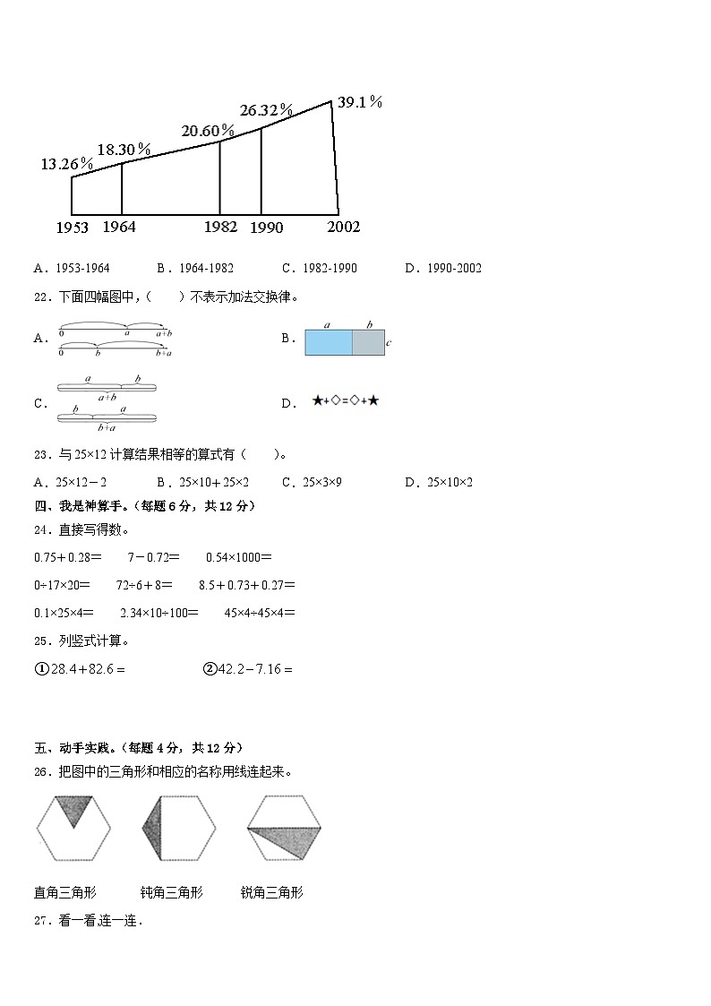 广西百色市靖西市2022-2023学年数学四下期末复习检测试题含答案第3页