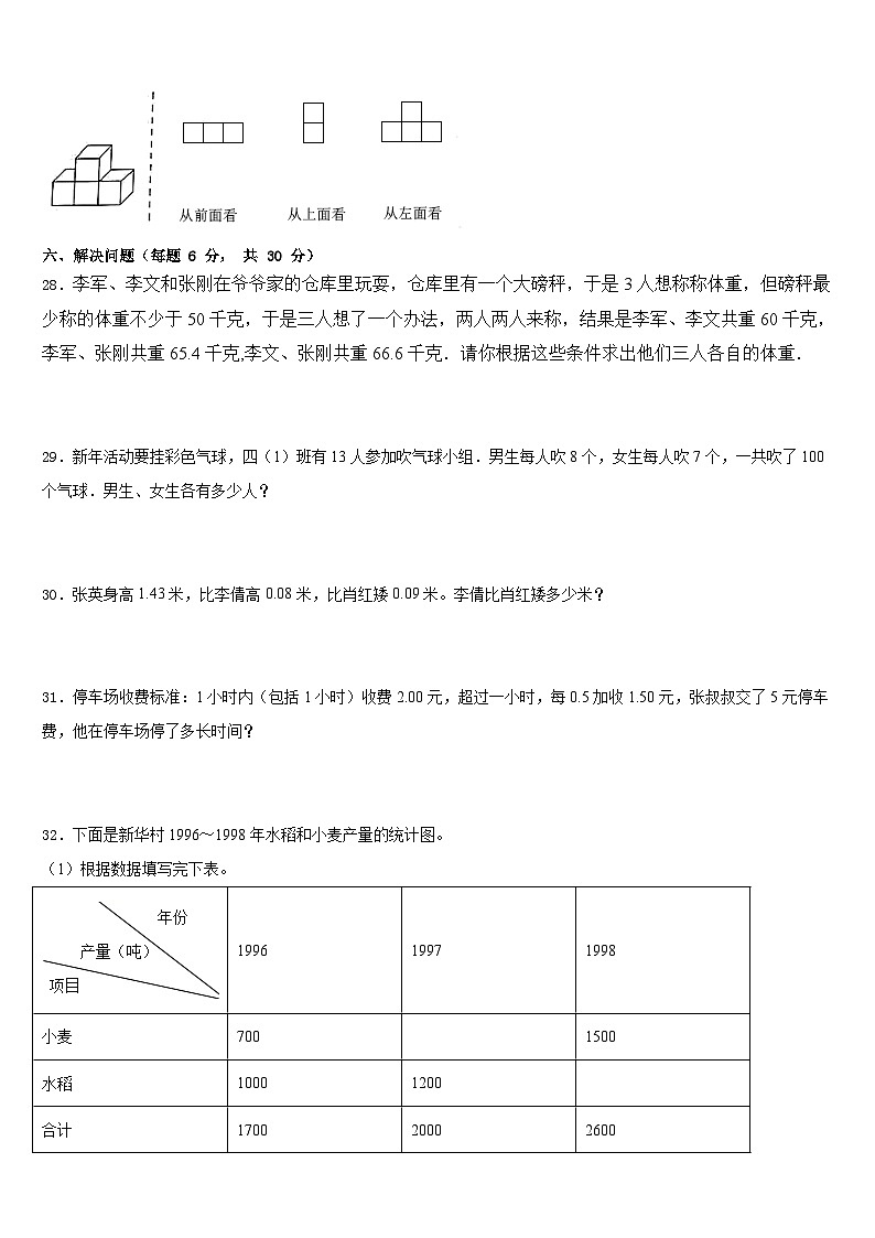怀化市通道侗族自治县2022-2023学年数学四下期末经典模拟试题含答案第3页