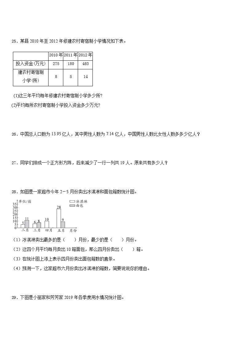新疆维吾尔哈密地区2022-2023学年四下数学期末监测模拟试题含答案03