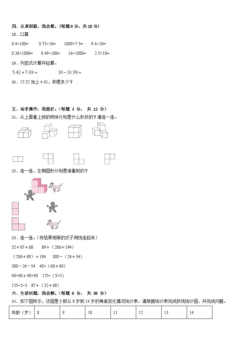 江苏省连云港市新浦区2022-2023学年数学四年级第二学期期末统考模拟试题含答案第2页