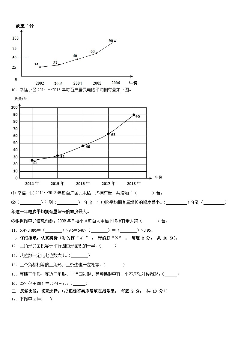 河南省开封市尉氏县2022-2023学年四下数学期末检测试题含答案第2页