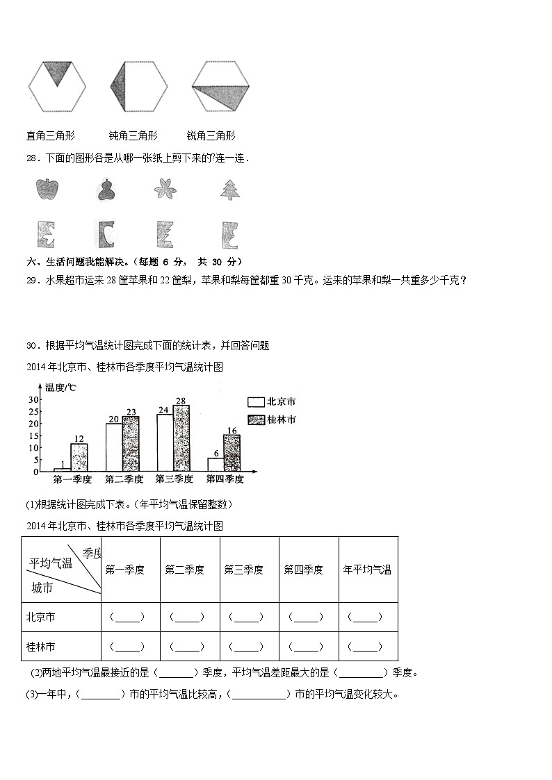 焦作市修武县2022-2023学年数学四下期末调研模拟试题含答案第3页