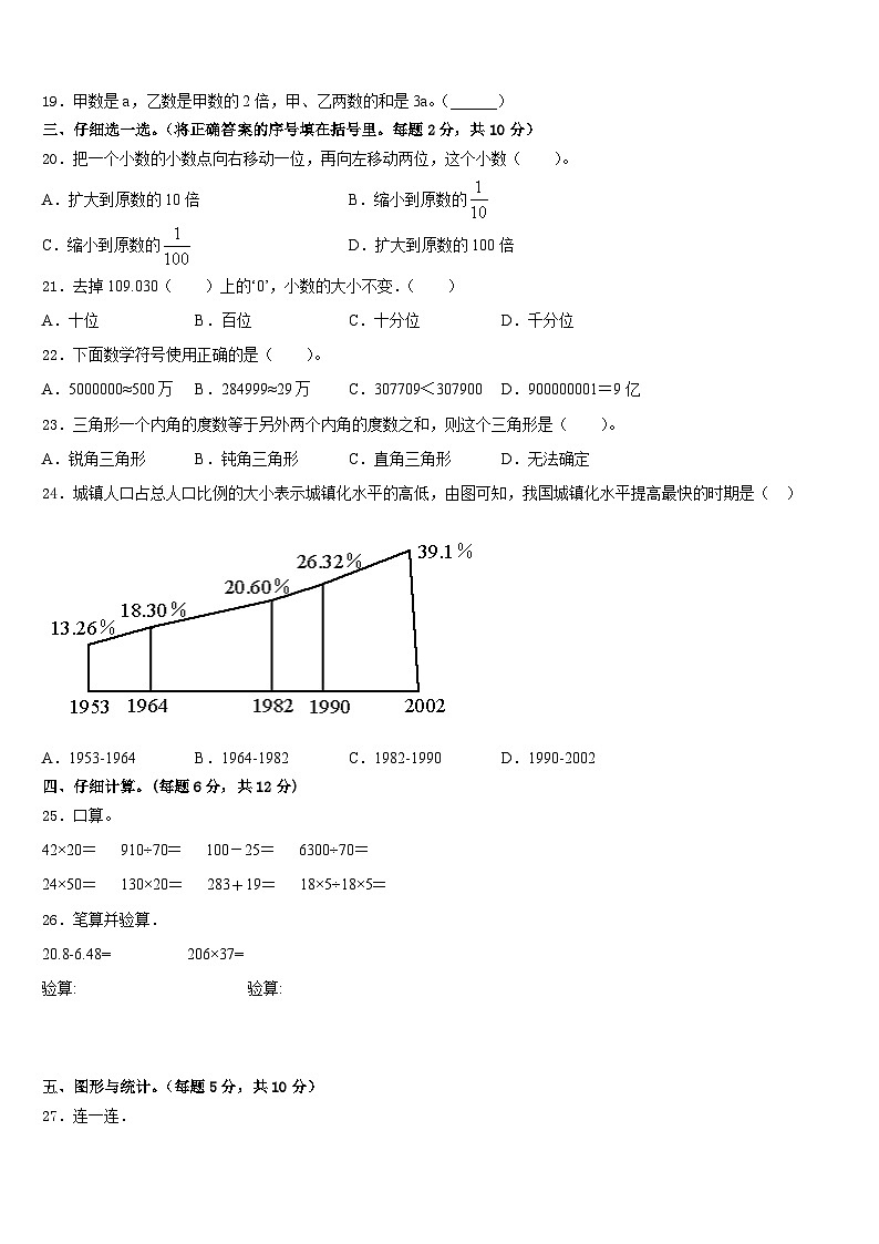 福建省宁德市古田县2022-2023学年四下数学期末复习检测试题含答案第2页