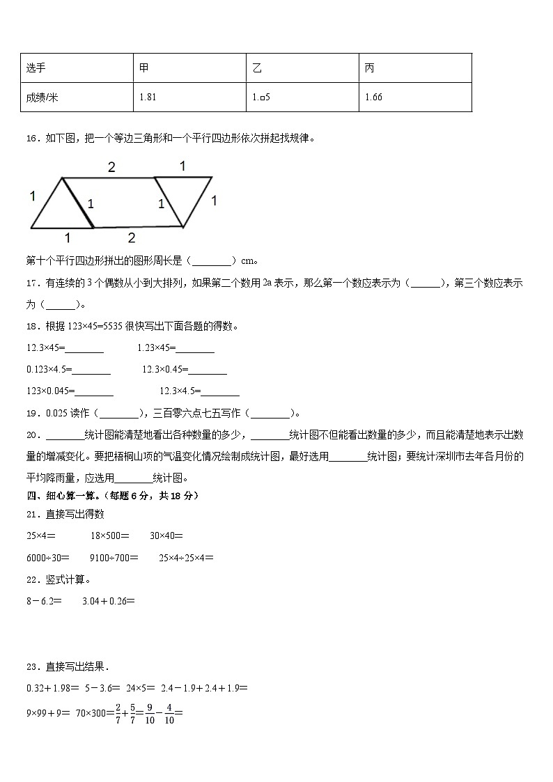 阜新市阜新蒙古族自治县2022-2023学年四年级数学第二学期期末达标测试试题含答案02