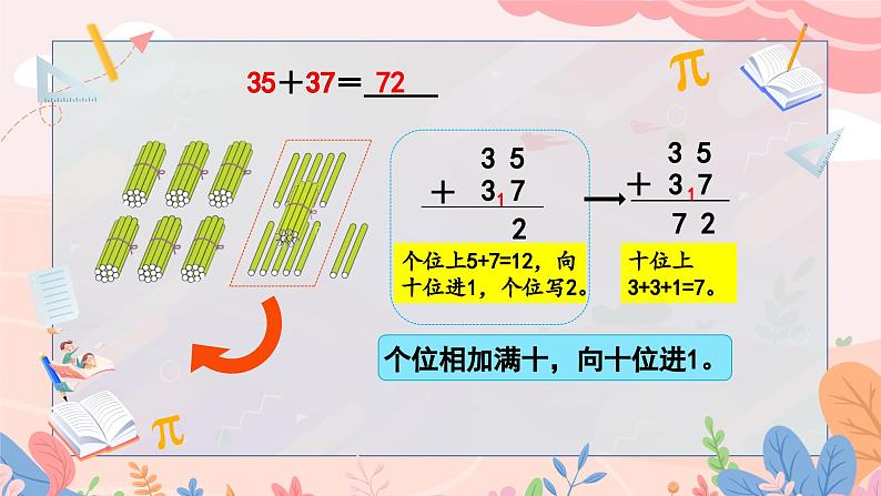 人教版二年级上册数学 第二单元  第3课时  进位加法课件PPT05