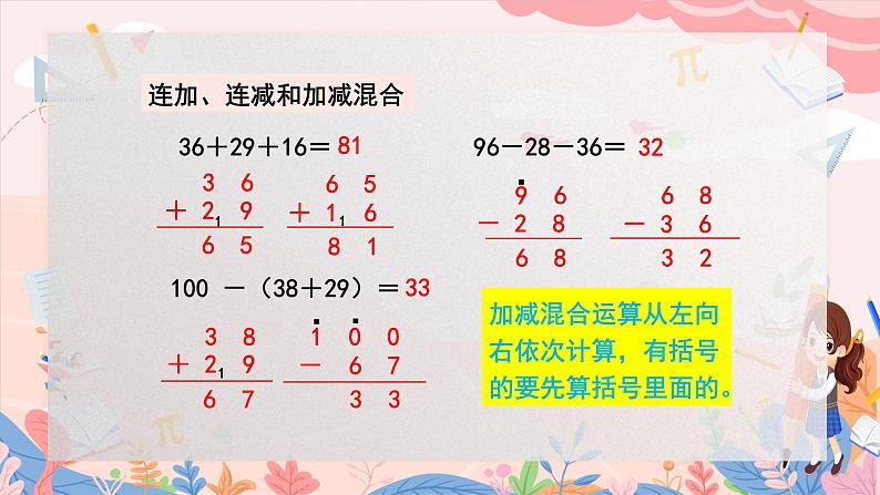 人教版二年级上册数学 第九单元  第3课时 100以内的加法和减法课件PPT第6页