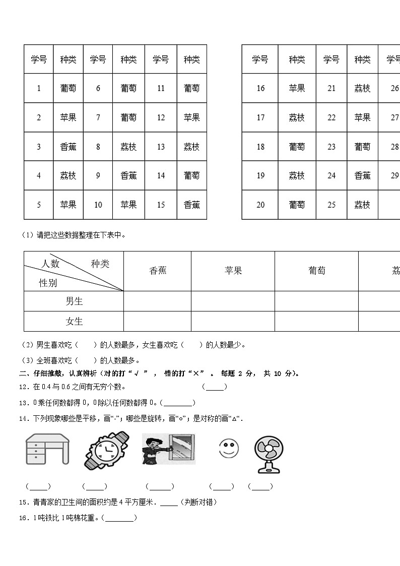 2022-2023学年山东省济南市平阴县数学三下期末调研试题含答案02