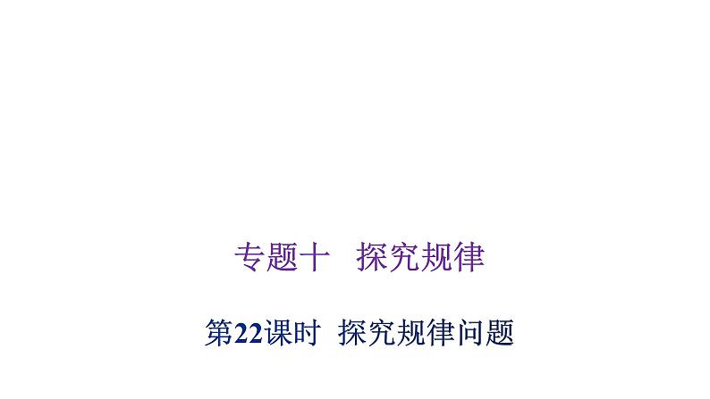 小学毕业数学总复习专题十探究规律第22课时探究规律问题教学课件01