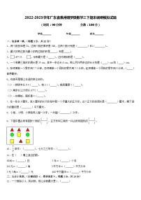 2022-2023学年广东省惠州博罗县数学三下期末调研模拟试题含答案