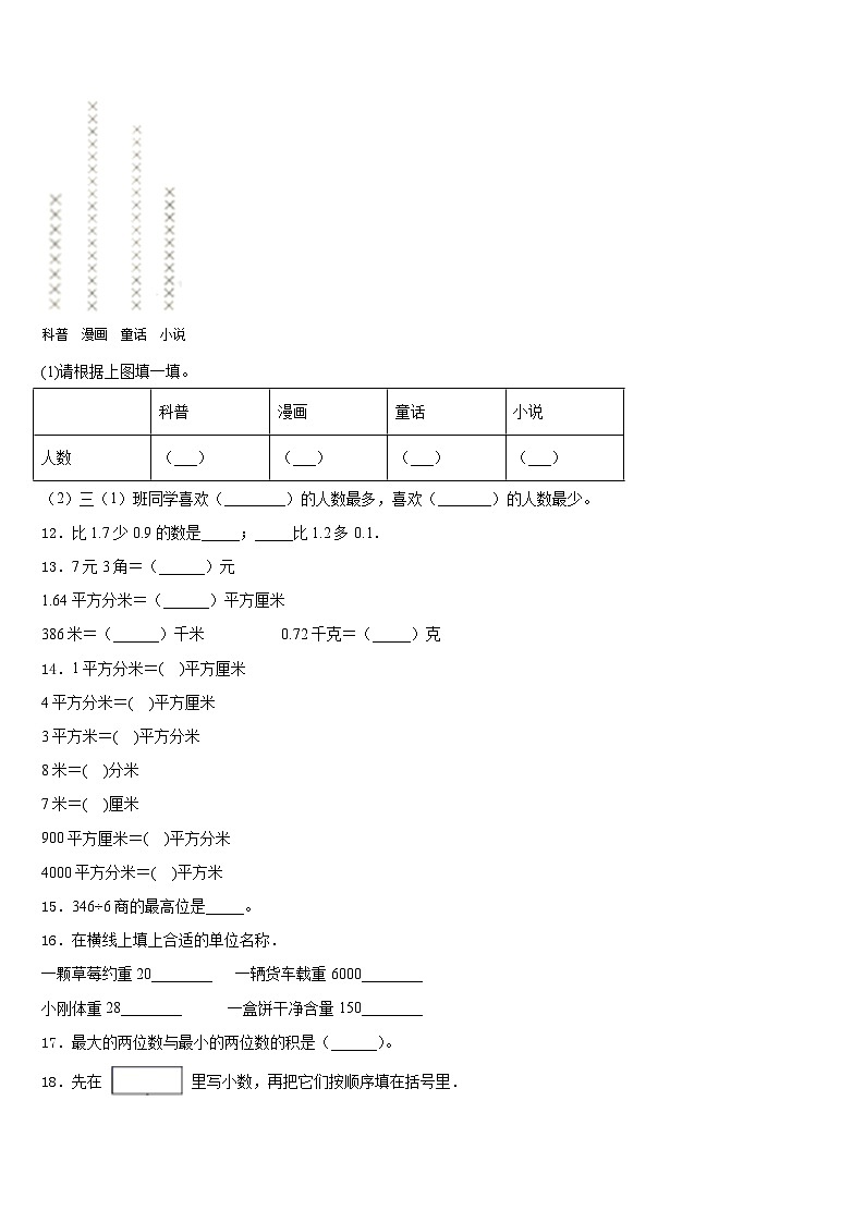 2022-2023学年文山县数学三下期末学业质量监测模拟试题含答案第2页
