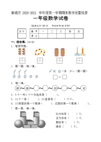 湖北省黄冈市麻城市2020-2021学年第一学期一年级数学期末试卷