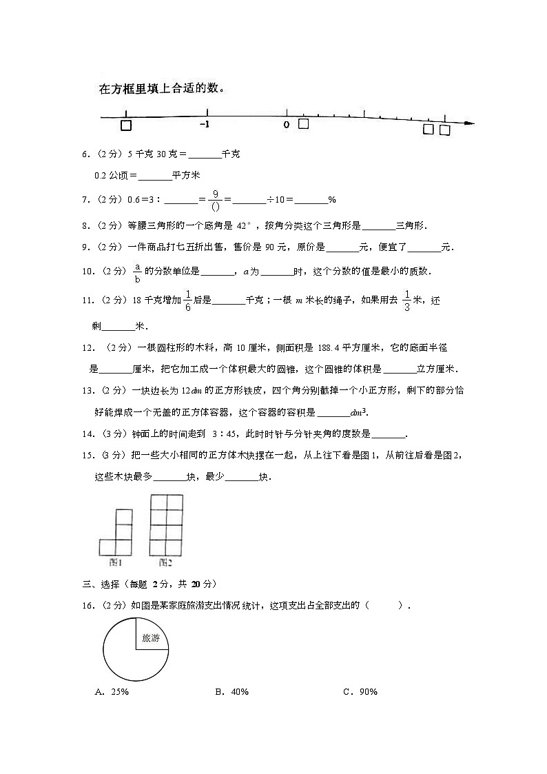 苏教版数学六年级下学期期末测试卷二-Copy第2页