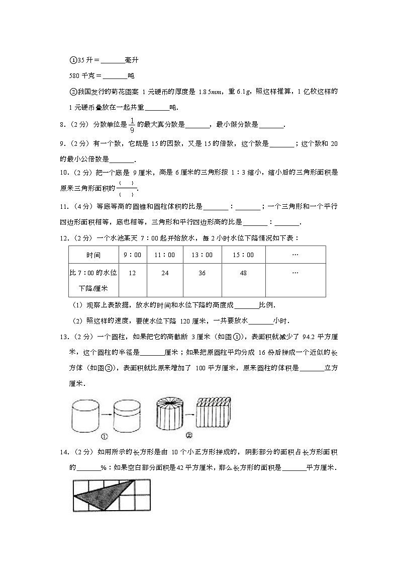 苏教版数学六年级下学期期末测试卷一-Copy第2页