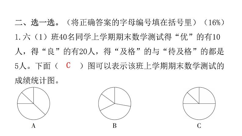 人教版小学六年级数学上册第七单元综合能力评价课件06