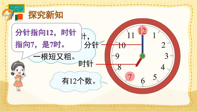 7.1 认识钟表 第1课时 （课件）一年级上册数学-人教版05