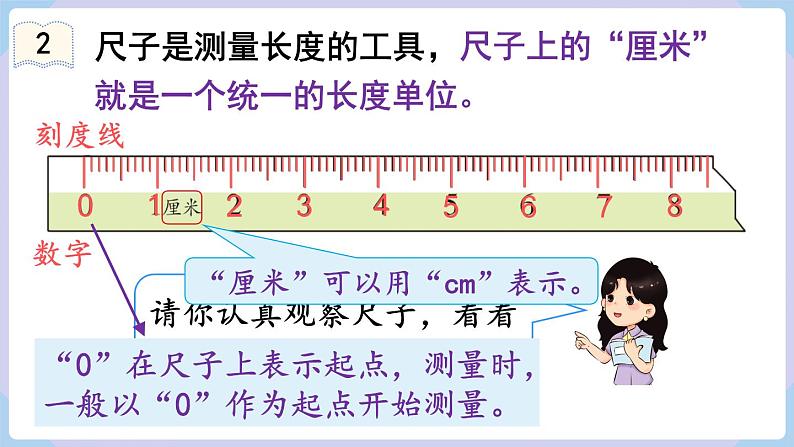 1.1  认识厘米 用厘米量（课件）二年级上册数学-人教版08