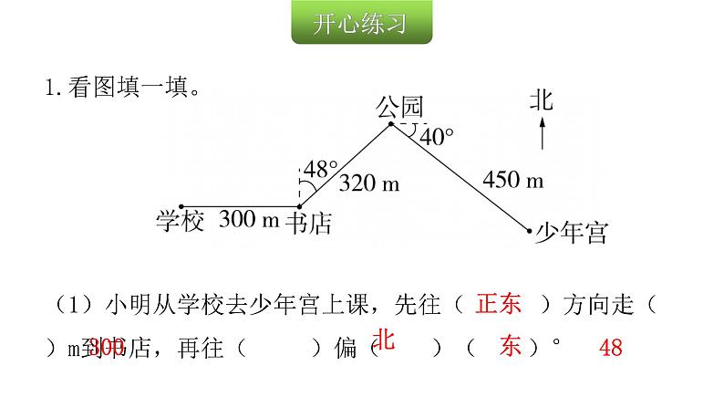 人教版小学六年级数学上册第二单元位置与方向（二）第3课时认识路线图教学课件第3页