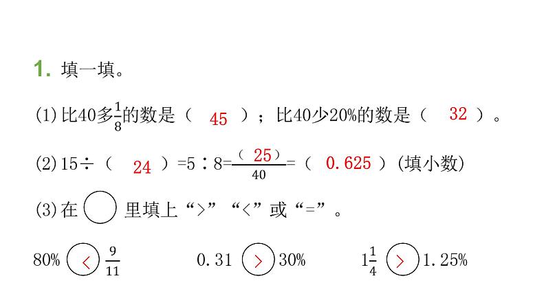 人教版小学六年级数学上册第九单元总复习第2课时数与代数（2）教学课件第2页