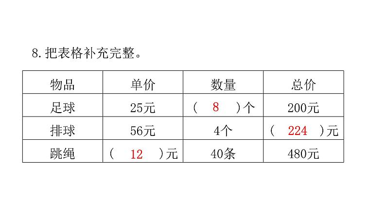 人教版小学四年级数学上册第六单元综合检测教学课件05