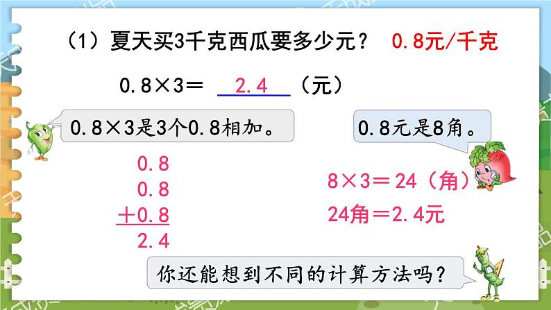 第五单元  小数乘法和除法  第1课时  小数乘整数 五数上苏教[教学课件+教案]04
