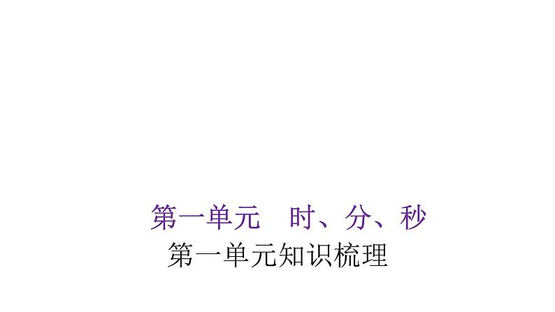 人教版小学三年级数学上册单元知识梳理教学课件01