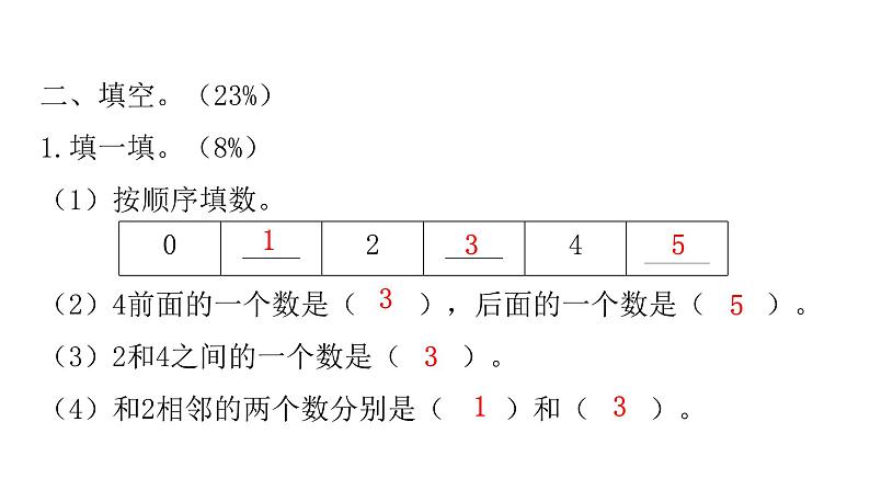 人教版小学一年级数学上册单元综合能力评价课件03