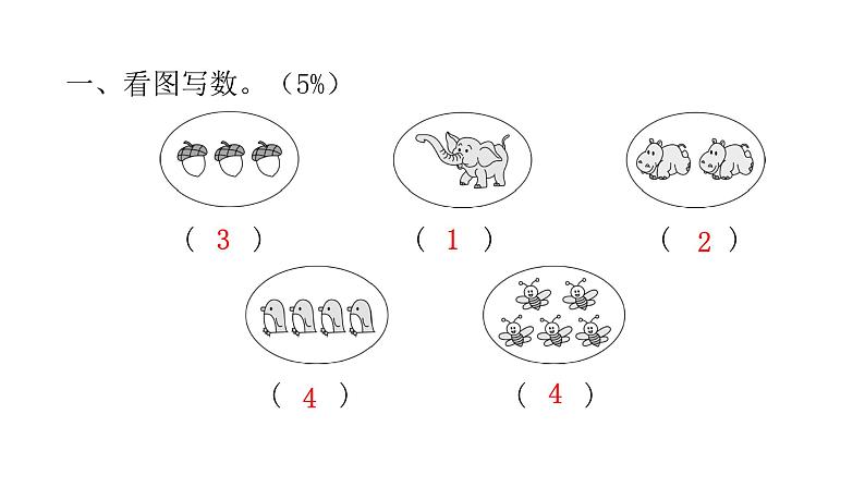 人教版小学一年级数学上册单元综合能力评价课件02