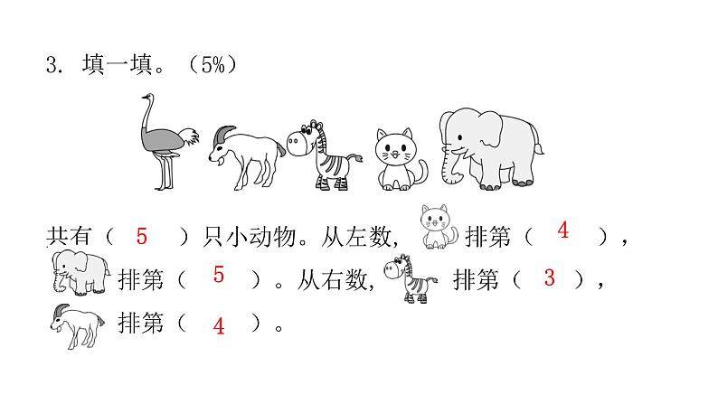 人教版小学一年级数学上册单元综合能力评价课件08