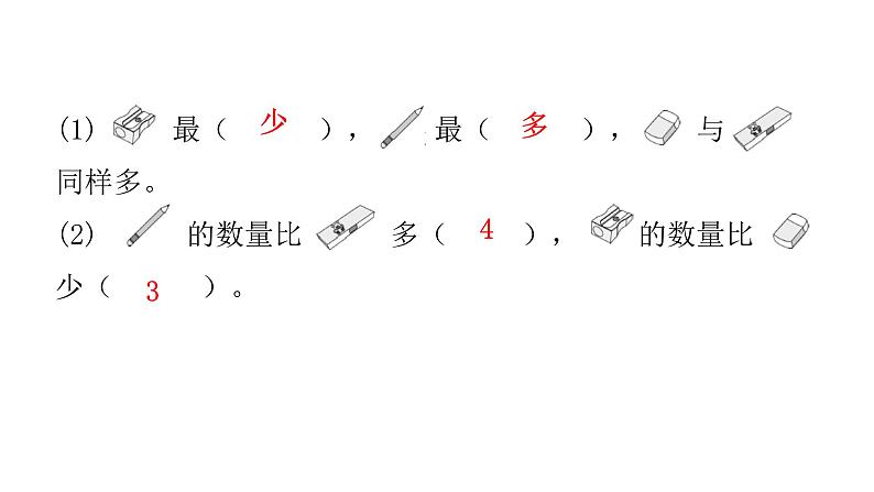 人教版小学一年级数学上册单元综合能力评价课件08