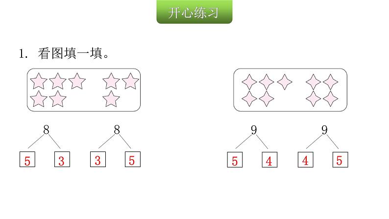 人教版小学一年级数学上册第五单元6~10的认识和加减法第7课时8和9的组成教学课件第3页