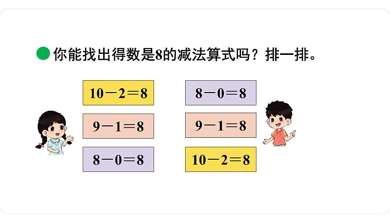 北师大版数学一年级上册3.11 做个减法表 课件05