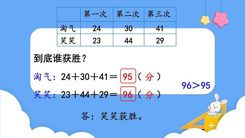 北师大版数学二年级上册1.1 谁的得分高 课件08