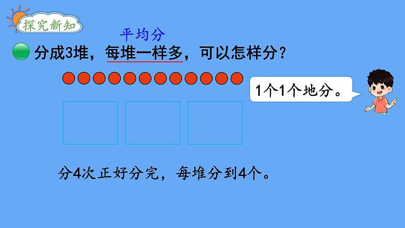 北师大版数学二年级上册数学7.2 分苹果 课件第3页