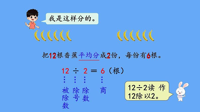 北师大版数学二年级上册数学7.4  分香蕉 课件06