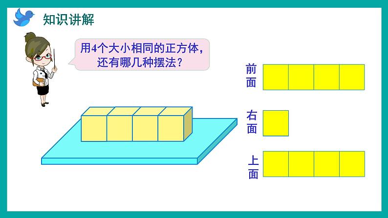 3.2 观察由几个同样大的正方体摆成的长方体或正方体（课件）苏教版四年级上册数学07