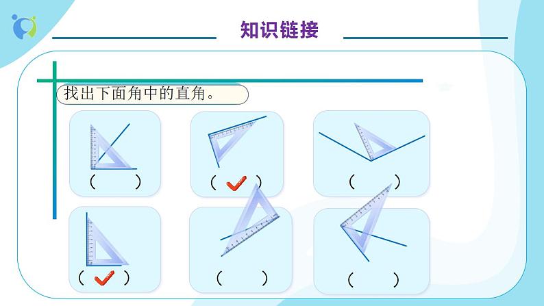 【核心素养】人教版数学二年级上册-3.3 认识锐角和钝角 课件+教案+学案+分层作业（含教学反思和答案）07