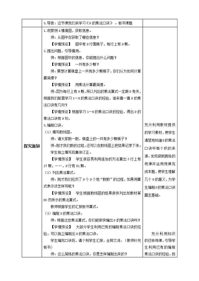 【核心素养】人教版数学二年级上册-6.4 9的乘法口诀 课件+教案+学案+分层作业（含教学反思和答案）02