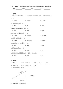 数学三年级上册毫米、分米的认识随堂练习题