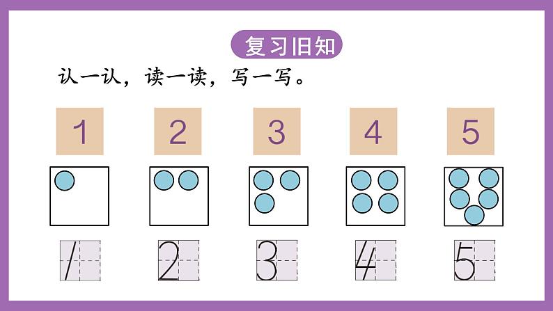 一 10以内数的认识及加减法（一） 1.1~5的认识 课件（2课时）+教案 西师大数学一上02